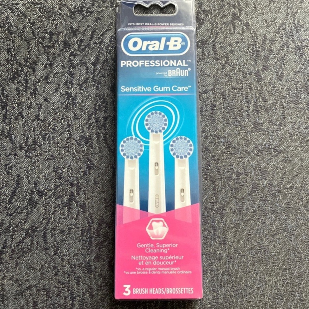 3pc Oral-B refill brush heads —sensitive gum care